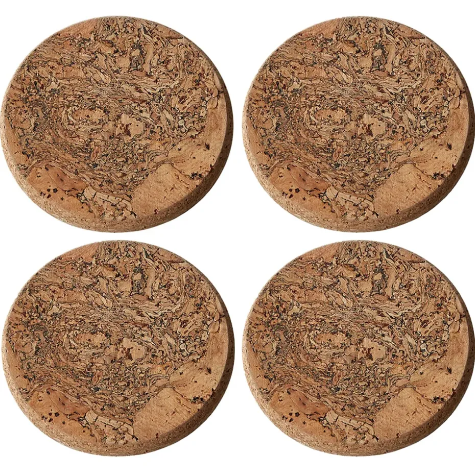 Dessous de verre Cork Lot de 4, Naturel