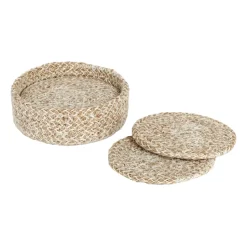 Dessous de verre Ella Ø10,5 cm Lot de 6, Beige