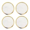 Dessous de verre Hilke Collection Lot de 4, Marbre blanc-laiton solide