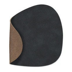 Dessous de verre Nupo recto-verso curve 1 pièce, Noir-brun