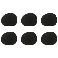 Dessous de verre Raw cuir lot de 6, Black buffalo (noir)