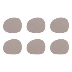 Dessous de verre Raw cuir lot de 6, Rose poudré (rose)