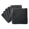 Dessous de verre Skiffer Lot de 6, Noir