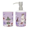 Distributeur de savon et porte-brosse à dents Mumin, Jardin de fleurs