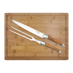 Ensemble à découper Laguiole By Hâws avec planche à découper 3 pièces, Olive