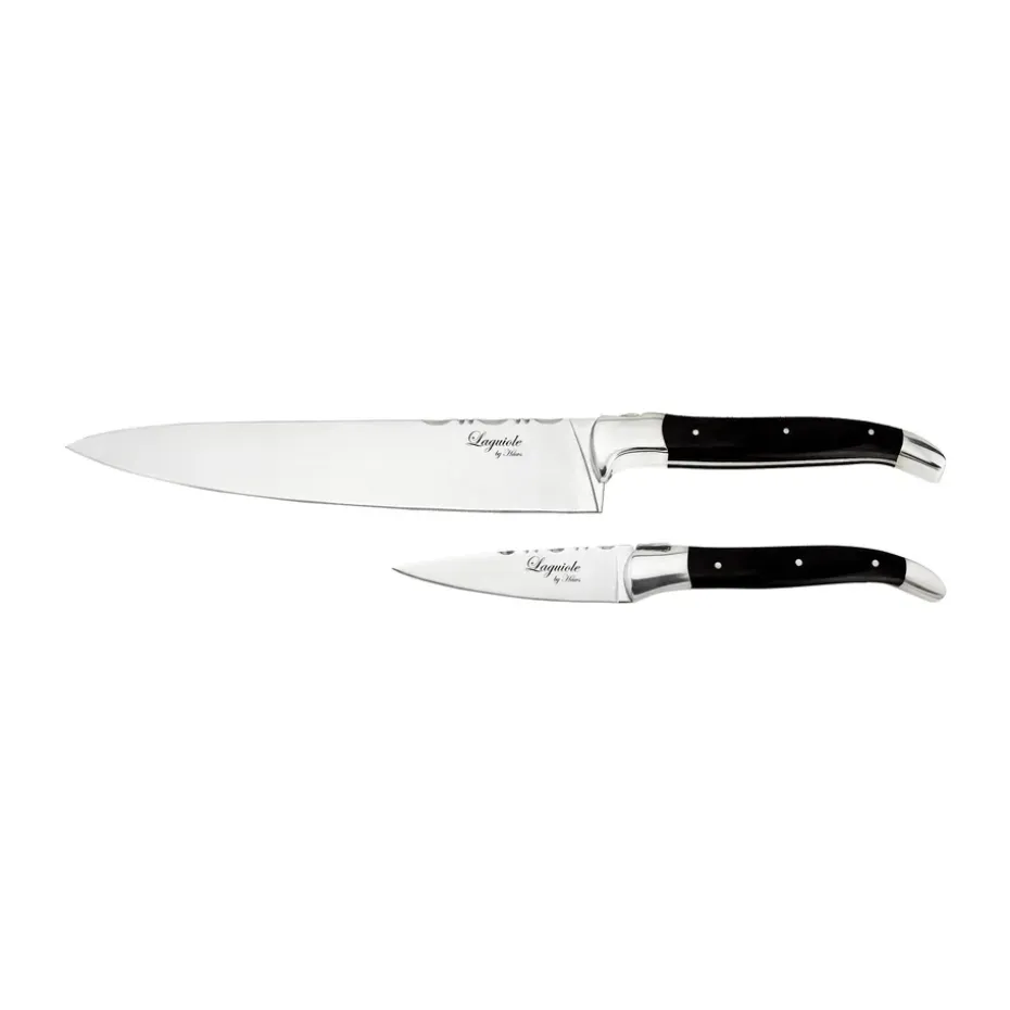 Ensemble couteau d’office et couteau de chef Laguiole By Hâws 2 pièces, Black Wood