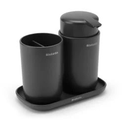 Ensemble d'accessoires pour la salle de bain ReNew de Brabantia 3 pièces, Gris foncé