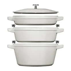Ensemble de casseroles et poêles empilables Staub 5 pièces, White truffle