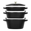 Ensemble de casseroles et poêles empilables Staub 5 pièces, Noir
