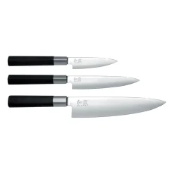Ensemble de couteau de cuisine & 2 couteaux universels Kai Wasabi Black, 3 pièces