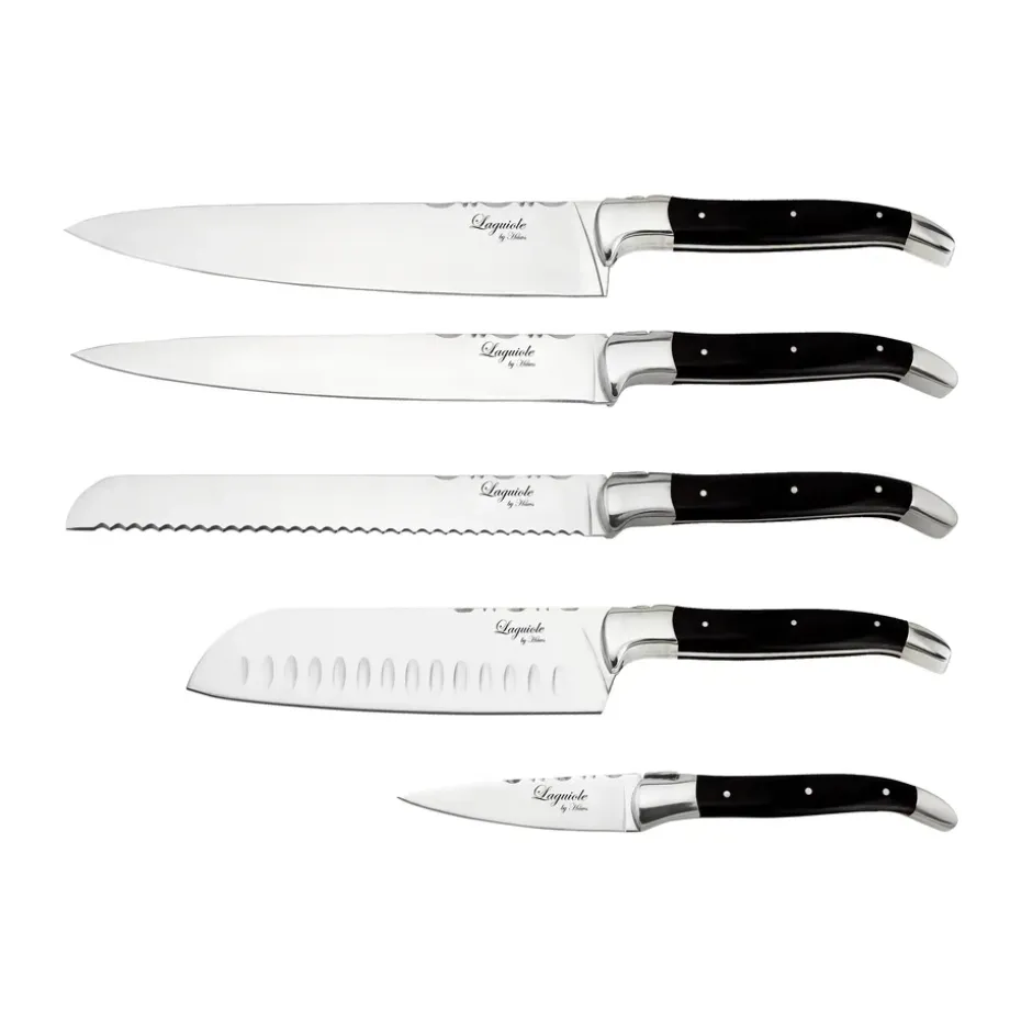 Ensemble de couteaux de chef Laguiole By Hâws 5 pièces, Black Wood