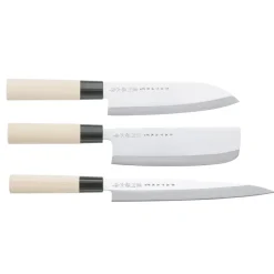 Ensemble de couteaux Satake Houcho nakiri, sashimi & santoku, 3 pièces
