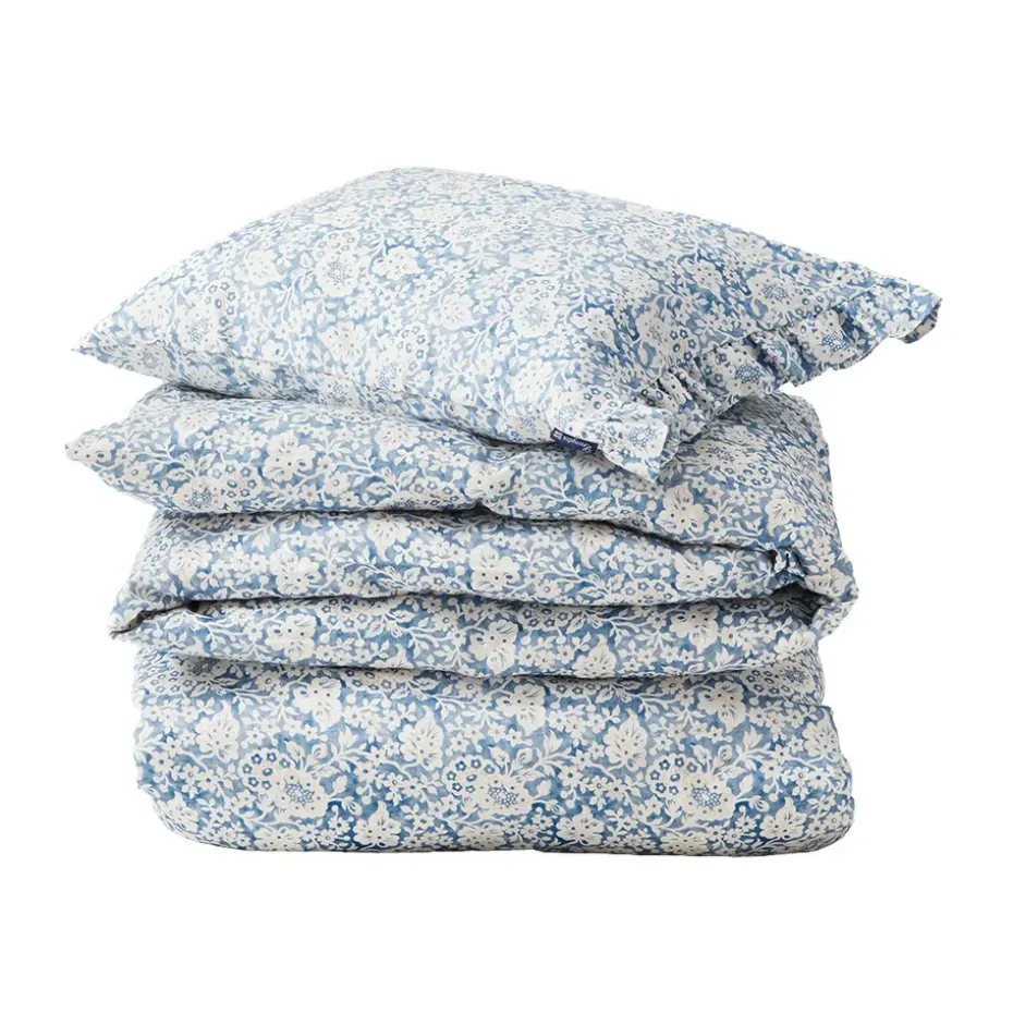 Ensemble de lit Blue Floral Printed Cotton Sateen, 50x60 cm, 220x220 cm
