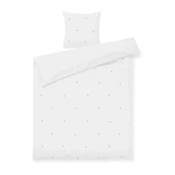 Ensemble de lit Daisy 150x210 cm, Blanc-bleu clair