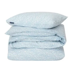 Ensemble de lit Wave Printed Cotton Sateen, White-Blue, 2 örngott