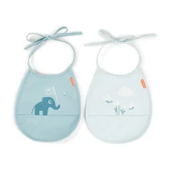 Ensemble de petits bavoirs Elphee Tiny, lot de 2, Bleu