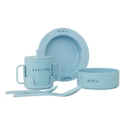 Ensemble de vaisselle mini favori Design Letters, Light blue