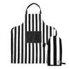 Ensemble tablier et gant de cuisine Aron, Noir-beige