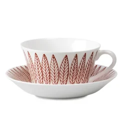 Ensemble tasse à thé Röd Salix cône, Tasse à thé + soucoupe