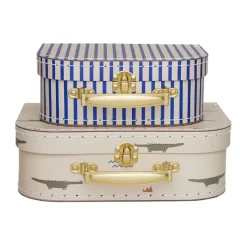 Ensemble valises Mini crocodile & stripes, Beige