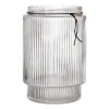 Ernst Vase en verre rainuré transparent, Ø19,5 cm x h28 cm