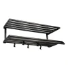 Etagère à chapeaux Tamburin 60 cm, Chêne peint noir-noir