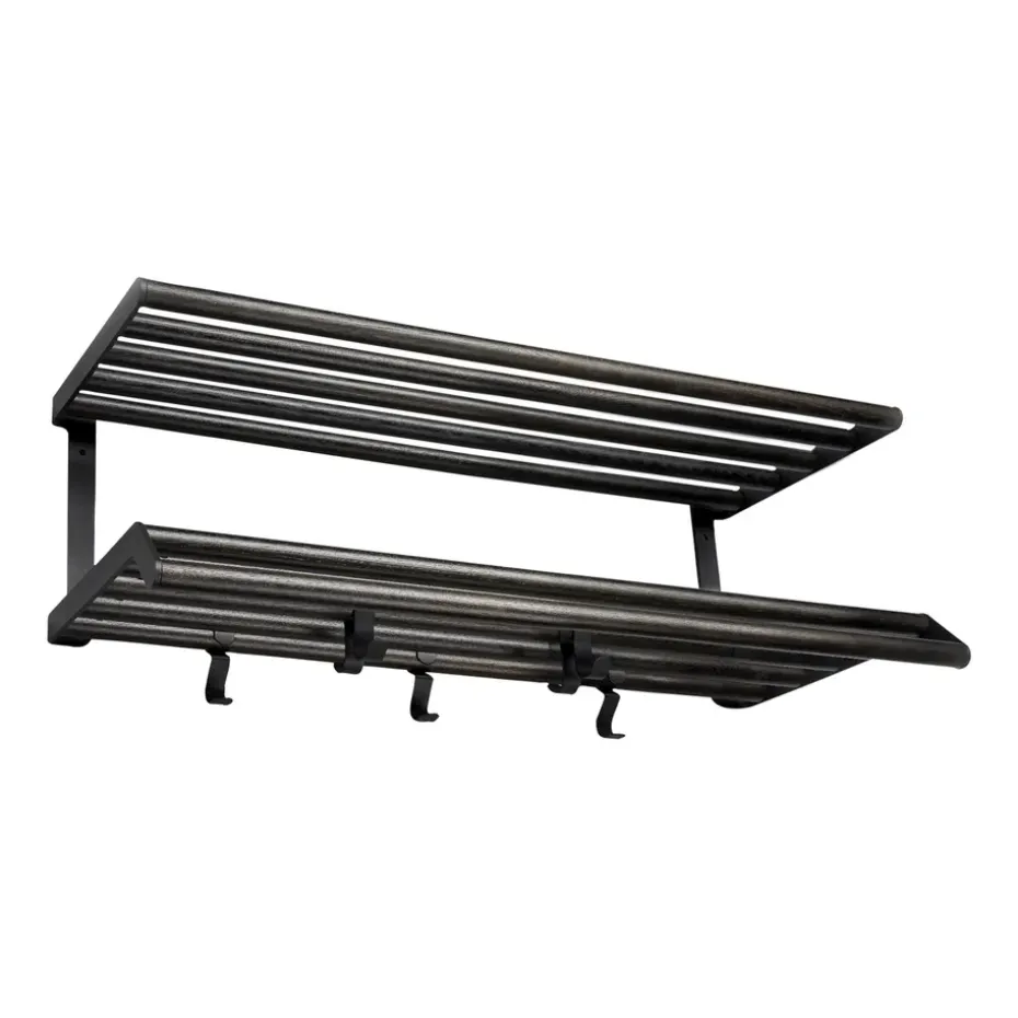 Etagère à chapeaux Tamburin 60 cm, Chêne peint noir-noir