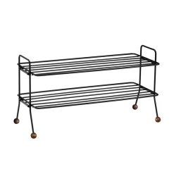 Etagère à chaussures Bill, Noir-marron foncé