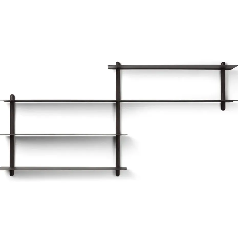 Etagère Nivo B, Frêne peint noir-noir