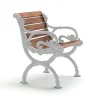 Fauteuil Byarum, Acajou, support en aluminium brut