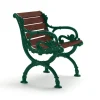 Fauteuil Byarum, Pin brun lasure, support vert