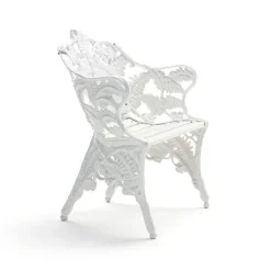 Fauteuil Classic, Pin laqué blanc, support blanc