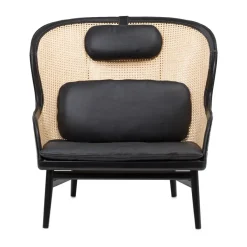Fauteuil Dandy, Hêtre-sv paris-tärnsjö cuir noir