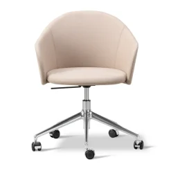 Fauteuil Gomo Armchair pivotant à 5 branches, Blazer CUZ47 Fairfield-aluminium poli