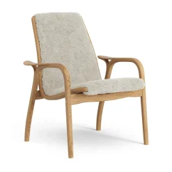 Fauteuil Laminett chêne huilé/peau de mouton, Moonlight (beige)