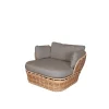 Fauteuil lounge Basket, Natural, incl. coussins taupe