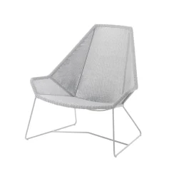 Fauteuil lounge Breeze weave haut dossier, White grey
