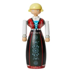 Femme en habits traditionnels norvégiens de Kay Bojesen, Noir-rouge-blanc