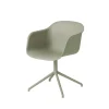 Fiber armchair chaise de bureau avec base pivotante, dusty green, structure verte