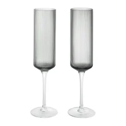 Flûtes à champagne Ripple 15 cl, 2 pièces, Smoked Grey