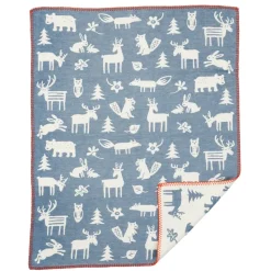 Forest Couverture pour bébé en coton, Bleu