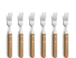 Fourchette Pizza lot de 6, Chêne