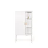 Frame Semi Vitrine, white, cuir natural