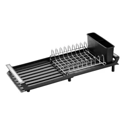 Égouttoir pliable Dayra 20x47 cm, Noir