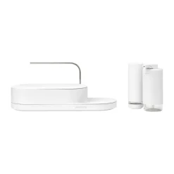 Égouttoir-organisateur d'évier SinkStyle, ensemble 3 pièces, Mineral Fresh White
