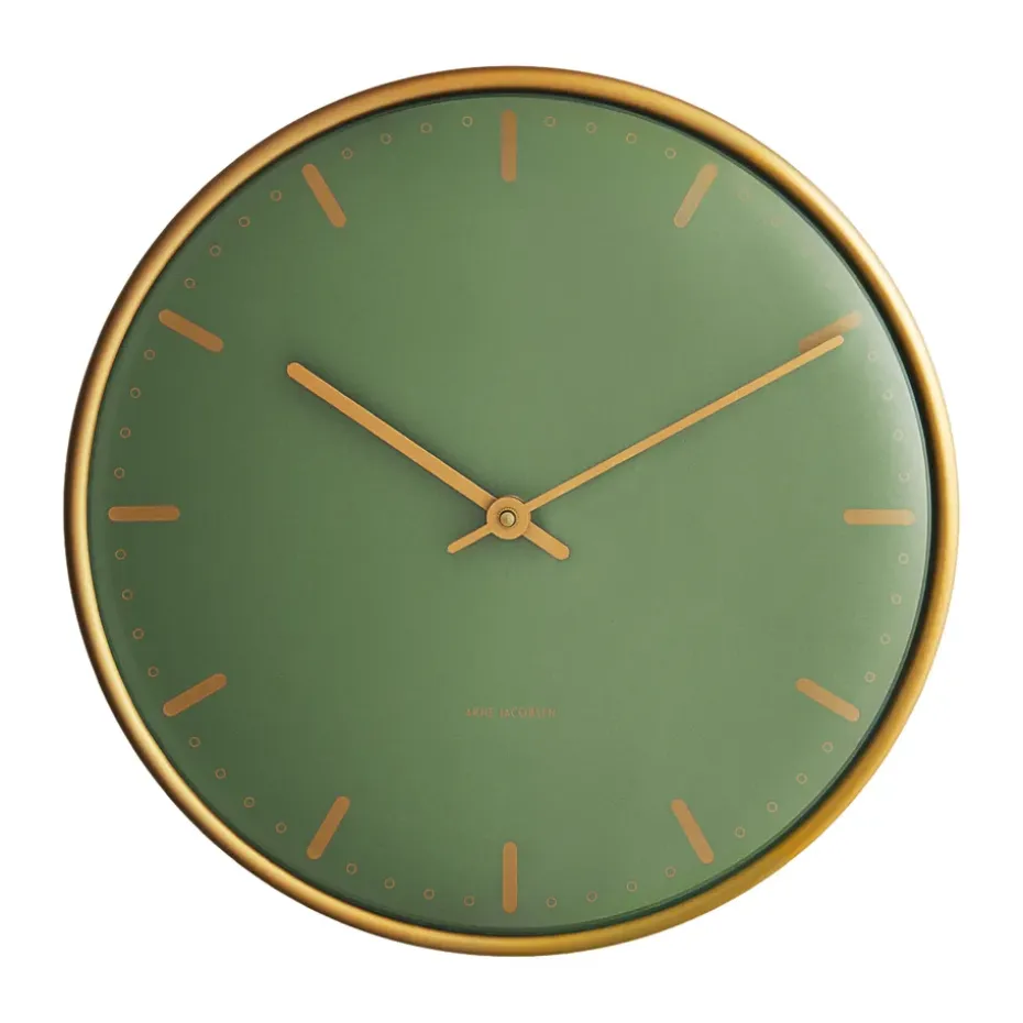 Horloge murale Arne Jacobsen City Hall, Vert, Ø29 cm