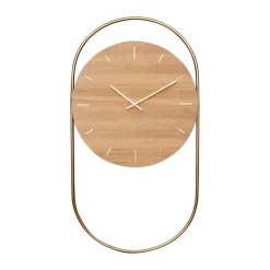 Horloge murale A-Wall 41x76 cm, Oak-brass