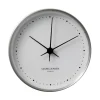 Horloge murale Koppen blanc-acier inoxydable, Ø 22 cm