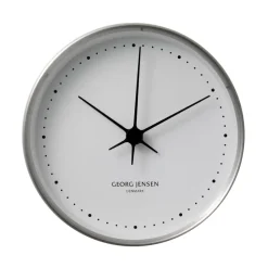 Horloge murale Koppen blanc-acier inoxydable, Ø 22 cm