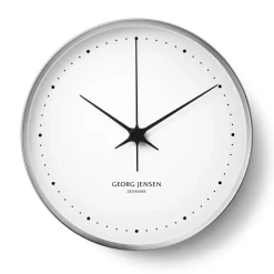 Horloge murale Koppen blanc-acier inoxydable, Ø 30 cm
